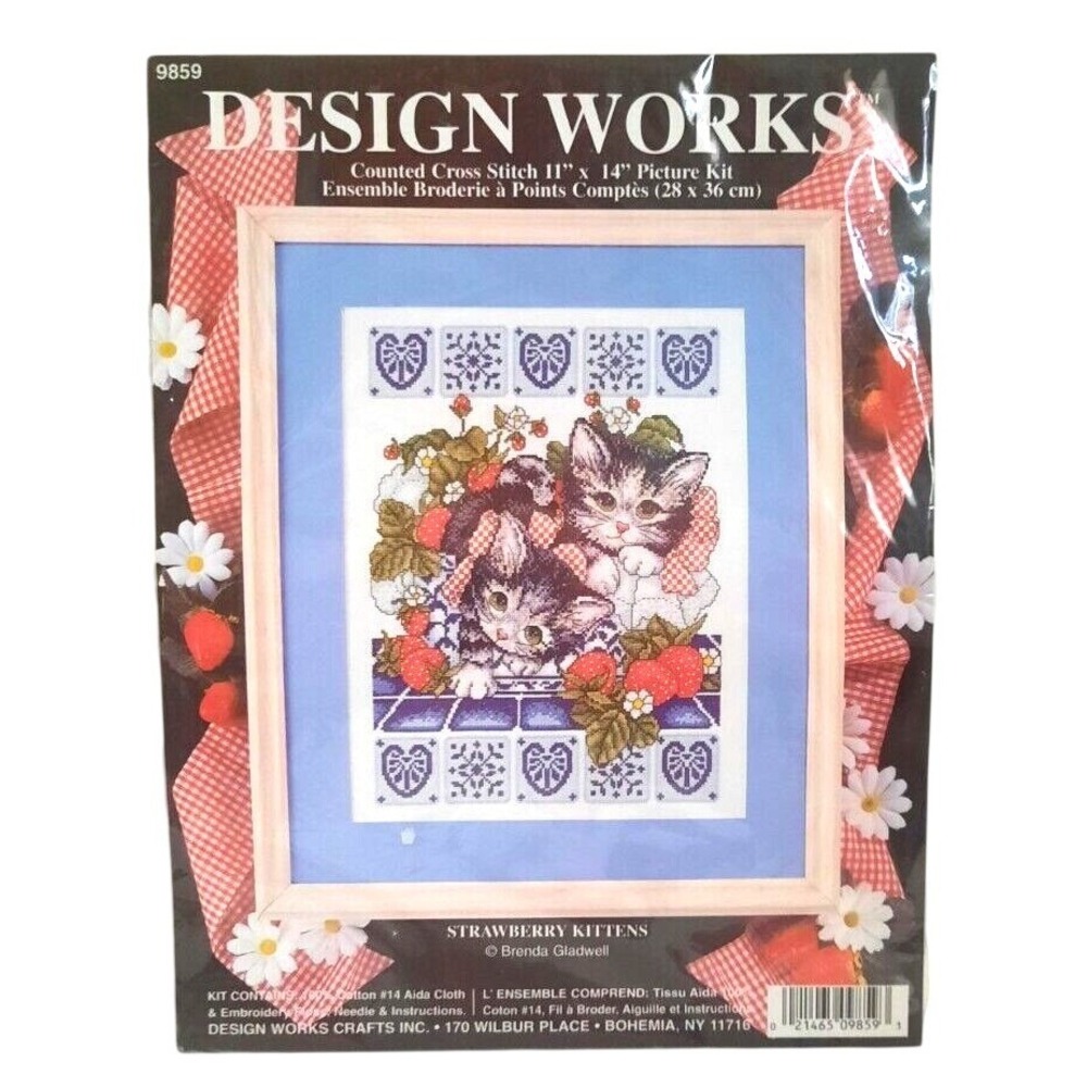 Design Works Strawberry Kittens Counted Cross Stitch Kit 9859 Brenda Gladwell